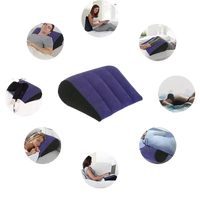 Inflatable cushion toughage tri-cushion showing various uses for comfy support