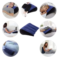 Inflatable blue wedge pillow from Toughage Tri-Cushion, a trendy multifunctional pillow toughage
