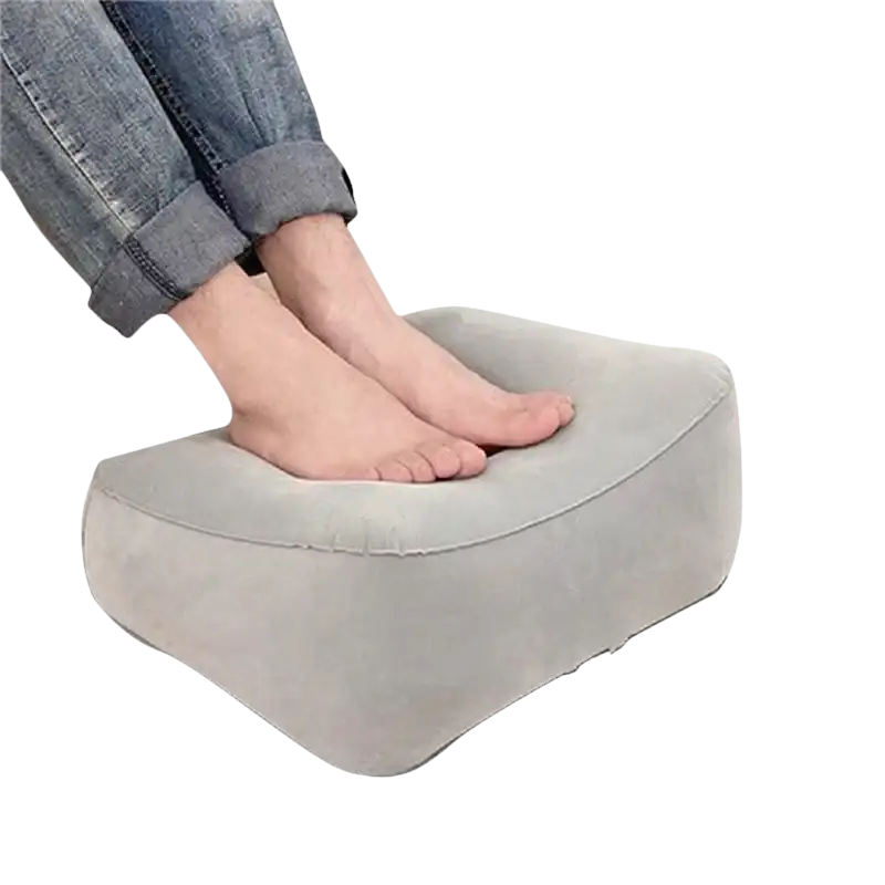 Inflatable cushion toughage tri-cushion with feet for comfy lounging and relaxation