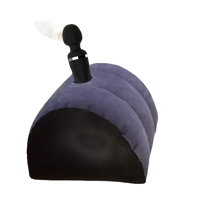 Purple inflatable ribbed pillow with black base and wand from Toughage Tri-Cushion trendy multifunctional pillow toughage