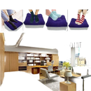 Inflatable cushion toughage tri-cushion with sock-clad feet for comfy lounging