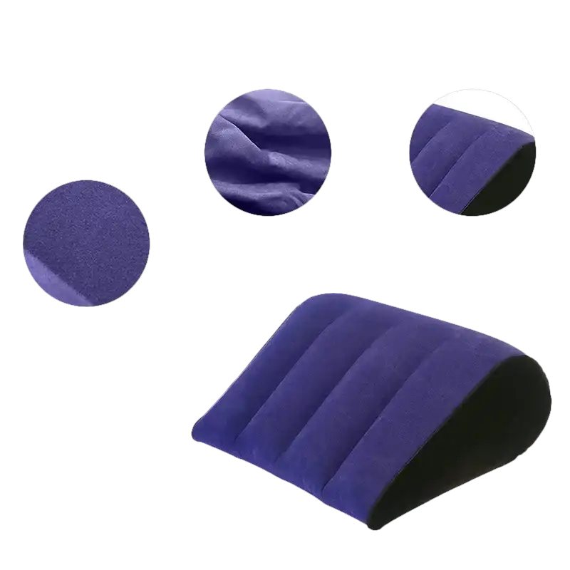 Purple suede inflatable pillow from Toughage Tri-Cushion, a trendy multifunctional pillow toughage