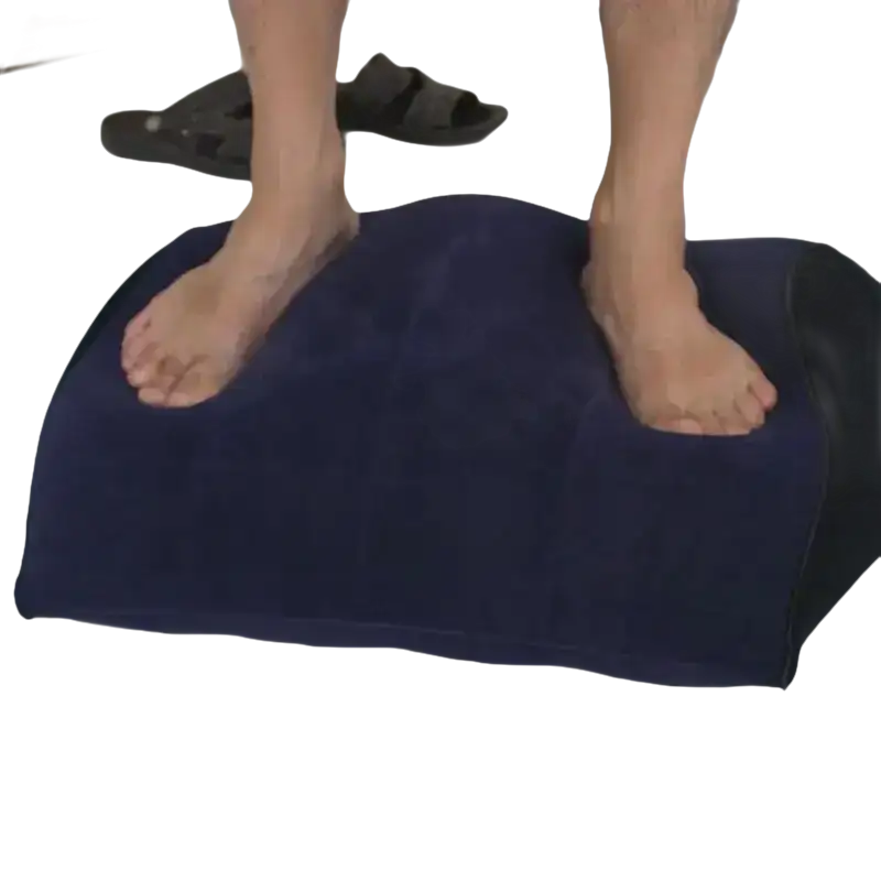 Navy blue footrest with black sides from Toughage Tri-Cushion, the trendy multifunctional pillow toughage