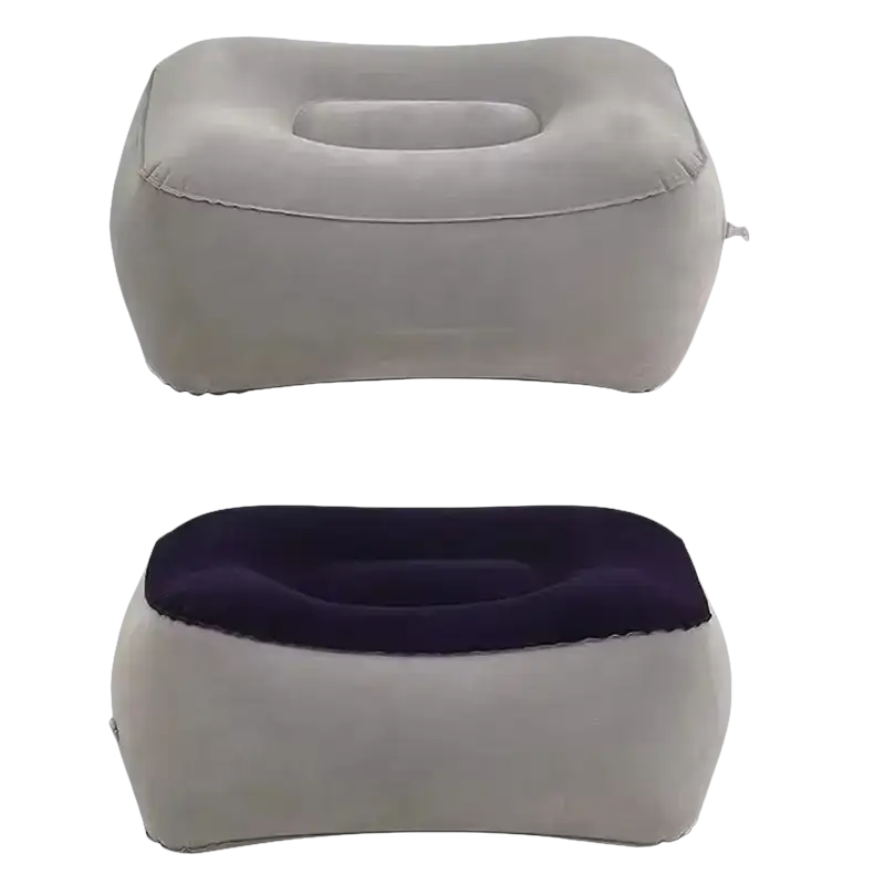 Inflatable gray footrest from Toughage Tri-Cushion, a trendy multifunctional pillow toughage
