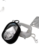 Two clear zippered pouches with charging accessories.