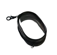 Black zippered clear coin purse with clip.