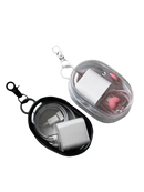 Two clear, oval-shaped pouches with charger and cable inside.