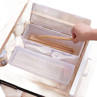 Transplo Box organizer box with transparent plastic desktop for kitchen items storage