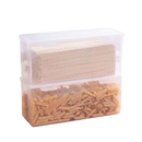 Stacked transplo box clear plastic containers perfect for pasta and snack organizing