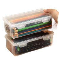 Transplo Box transparent plastic desktop organizer box for pasta and pens