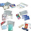 Various items in clear plastic bags.