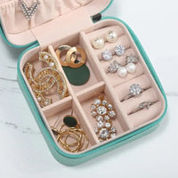 Portable Mini Jewelry Storage Box Travel Organizer Jewelry Case Leather Storage Earrings Necklace Ring Jewelry