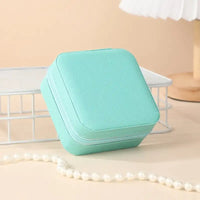 Portable Mini Jewelry Storage Box Travel Organizer Jewelry Case Leather Storage Earrings Necklace Ring Jewelry