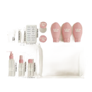 Travel-sized toiletry containers with waterproof bag.