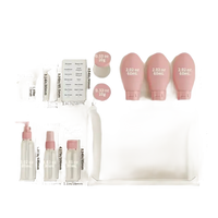 Travel-sized toiletry containers with waterproof bag.