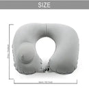 (1pc)Inflatable Pillow Travel TPU Pressed U-shaped Pillow Outdoor Travel Portable Neck Protection Pillow - Grey