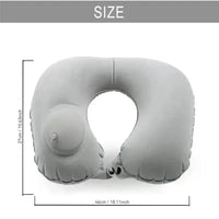 (1pc)Inflatable Pillow Travel TPU Pressed U-shaped Pillow Outdoor Travel Portable Neck Protection Pillow - Grey