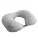 (1pc)Inflatable Pillow Travel TPU Pressed U-shaped Pillow Outdoor Travel Portable Neck Protection Pillow - Grey