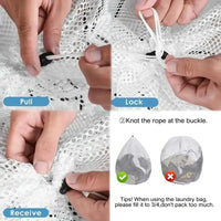 Mesh Laundry Bag - Machine Washable Travel and Laundry Use with Drawstring Closure for Blouses Hosiery and Underwear