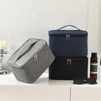 Men’s Portable Waterproof Toilet Bag for Travel Large Capacity Simple Design Makeup & Skincare Storage Bag for Business