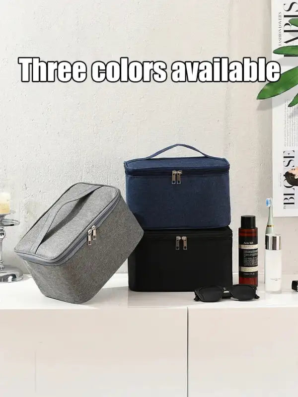 Men’s Portable Waterproof Toilet Bag for Travel Large Capacity Simple Design Makeup & Skincare Storage Bag for Business