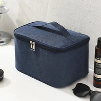 Men’s Portable Waterproof Toilet Bag for Travel Large Capacity Simple Design Makeup & Skincare Storage Bag for Business
