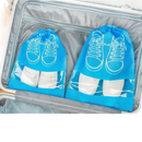 Blue shoe storage bags.
