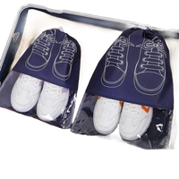 Shoe storage bags with shoe print.