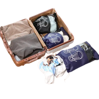Open suitcase with packing bags.