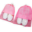 Pink shoe bags with shoe illustrations.
