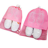 Pink shoe bags with shoe illustrations.