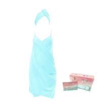 Chic backless bath towel and hair towel set for trendy swirl and sassy hair days