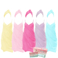 Colorful chic backless bath towel and hair wrap set for stylish swirl and sassy hair days