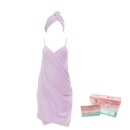 Lavender spa wrap and hair towel set from Trendy Backless Bath Towel for Swirl and Sassy Hair Days