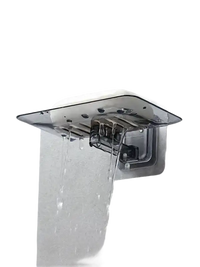Self-draining trendy blue soap dish for funky bathroom storage and drain soap holder style