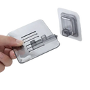 Gray plastic drain soap holder with adhesive mount for trendy bathroom storage