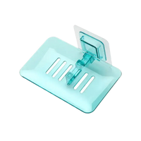 Trendy Blue Drain Soap Holder for Funky Bathroom Storage with Aqua Plastic Soap Dish