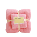Pink towel set with ribbon from the Trendy Coral Bath Set Towel Shenanigans, soft and highly absorbent for your bath time