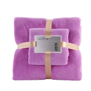 Purple towel set with ribbon from Trendy Coral Bath Set Towel Shenanigans, highly absorbent towels