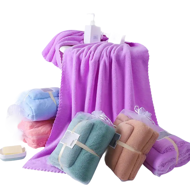 Trendy Coral Bath Set Towel Shenanigans