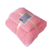 Pink towel set with ribbon from Trendy Coral Bath Set Towel Shenanigans, highly absorbent towels