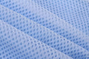 Blue mesh fabric.
