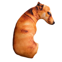Trendy dog head throw pillow looks like a cute lifelike animal orange pillow
