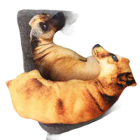 Trendy dog head throw pillow looks like a cute lifelike animal for cozy decor