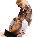Trendy dog head throw lifelike animal cute body pillow for comfy naps