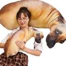 Cute bend dog plush pillow looking lifelike and perfect as a dog head throw accessory