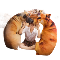 Cute trendy dog head throw plush pillow, lifelike animal dog shaped decor