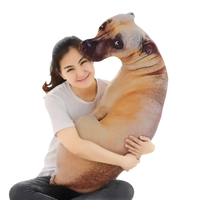 Trendy Dog Head Throw plush pillow looks like a lifelike cute dog head for cozy decor