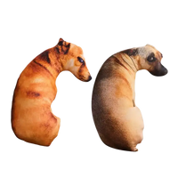 Dog-shaped plush pillow showing lifelike animal cute dog’s head throw decor