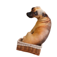 Dog-shaped plush pillow showcasing a cute bend dog design as a lifelike animal cute decor